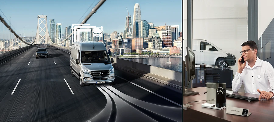 furgone dotato di van uptime monitor in viaggio con utente specializzato