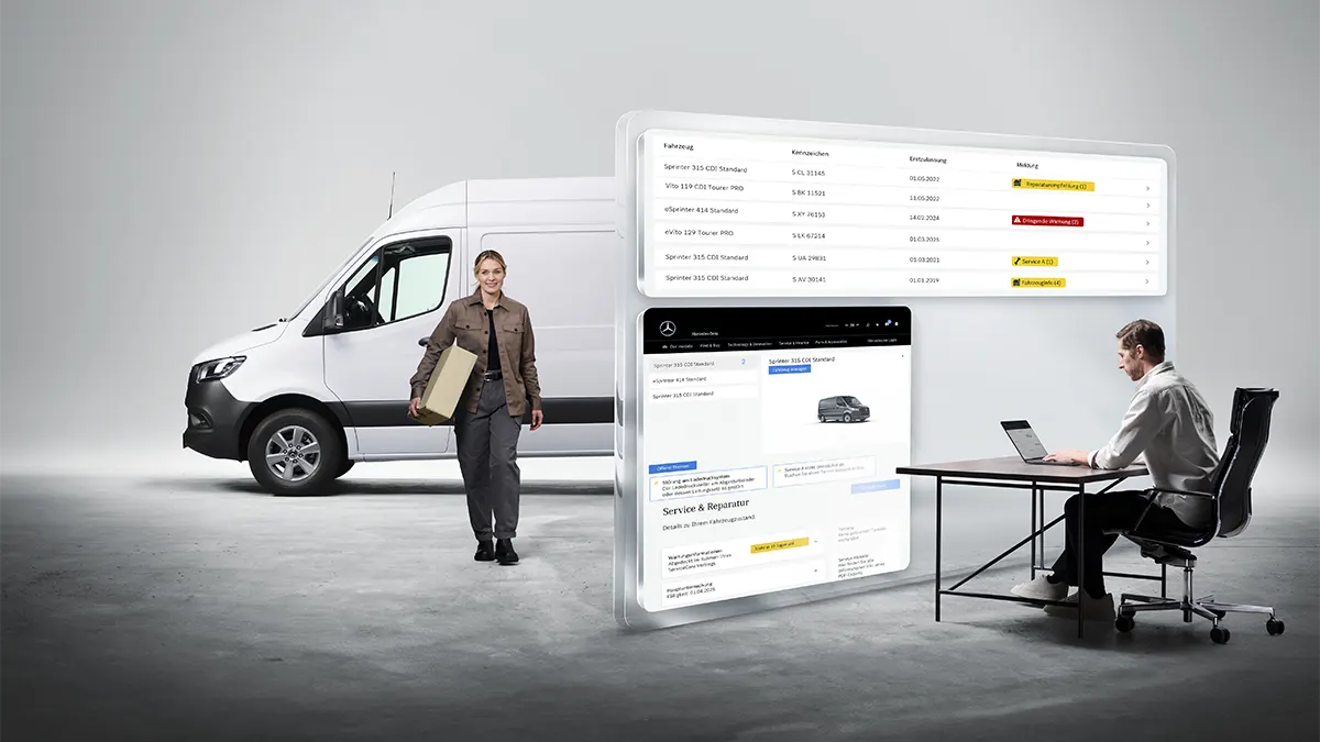 Mercedes van uptime monitor stop ai fermi imprevisti