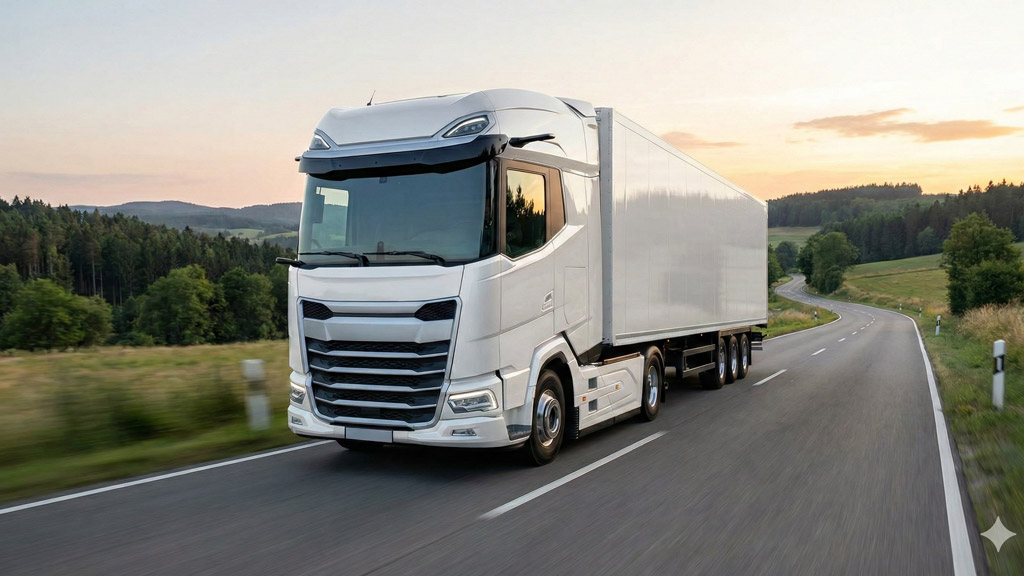 Camion DAF XG Electric in marcia su strada