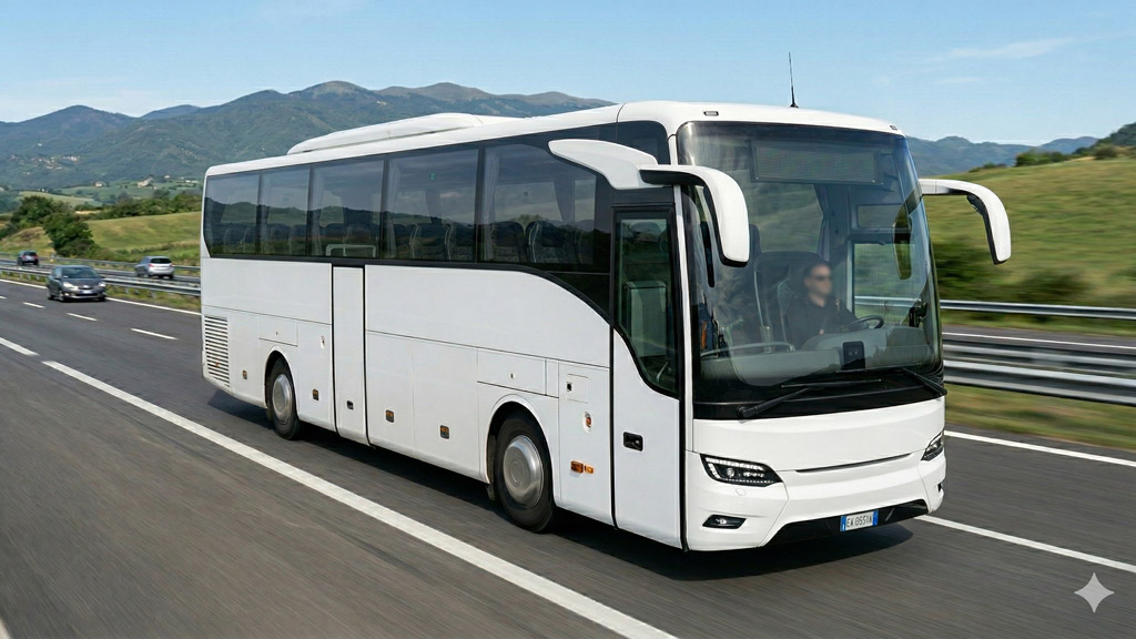 Mercedes Benz Tourismo Safety Coach su strada europea