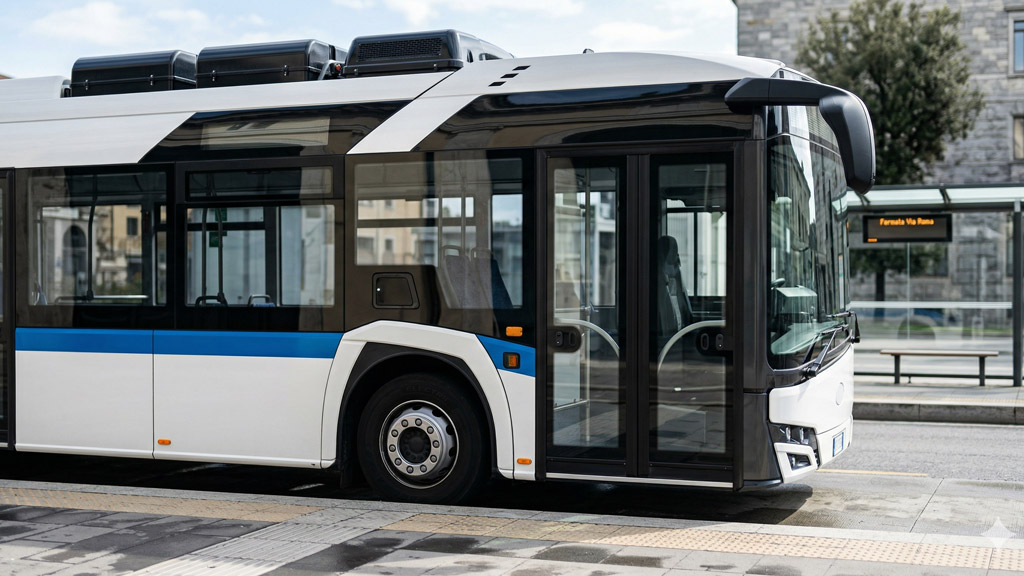 Stand espositivo NME 2026 Fiera Milano bus elettrici
