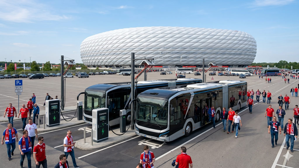 Colonnina di ricarica per camion elettrici Allianz Arena Monaco