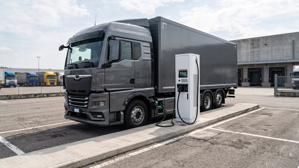 Camion elettrico MAN in fase di ricarica rapida
