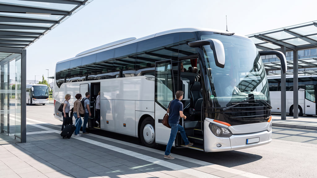 Pullman Setra ComfortClass high decker imbarca passeggeri