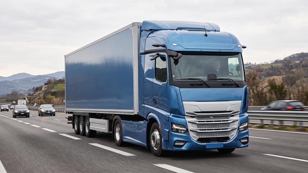 Camion elettrico SuperPanther su strada europea