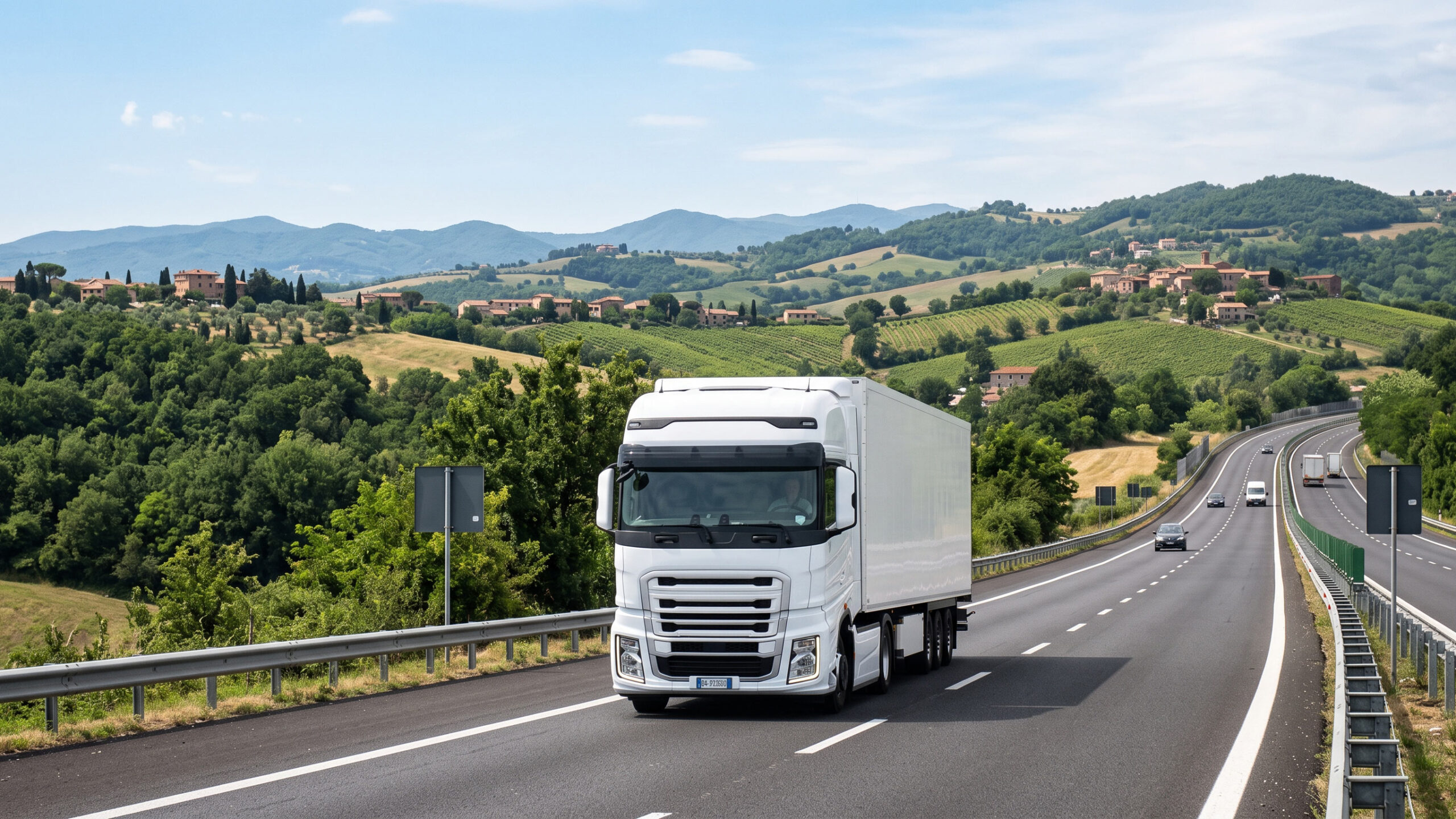 Camion pesante in transito su autostrada europa